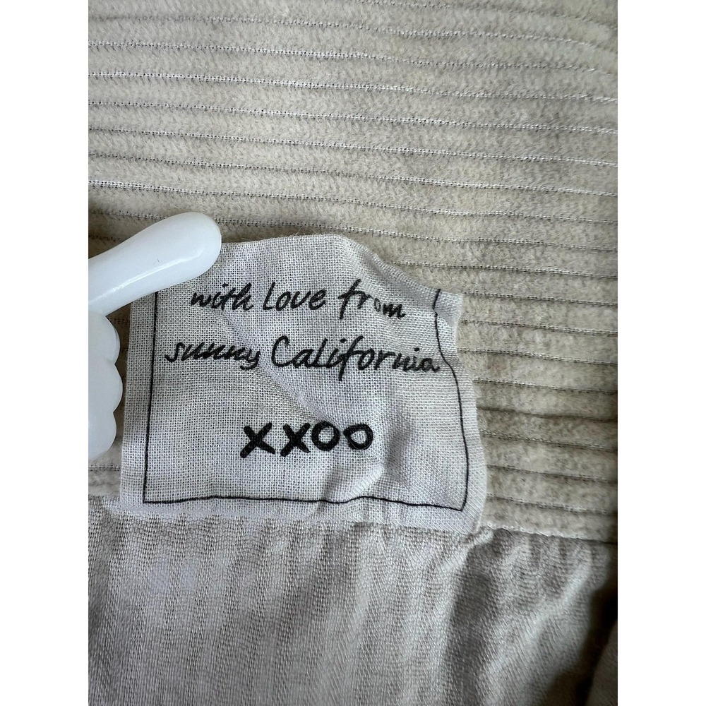 Frank & Eileen Shirt Womens Medium Beige Stripe Shirley Corduroy Button Up Italy - Picture 6 of 10